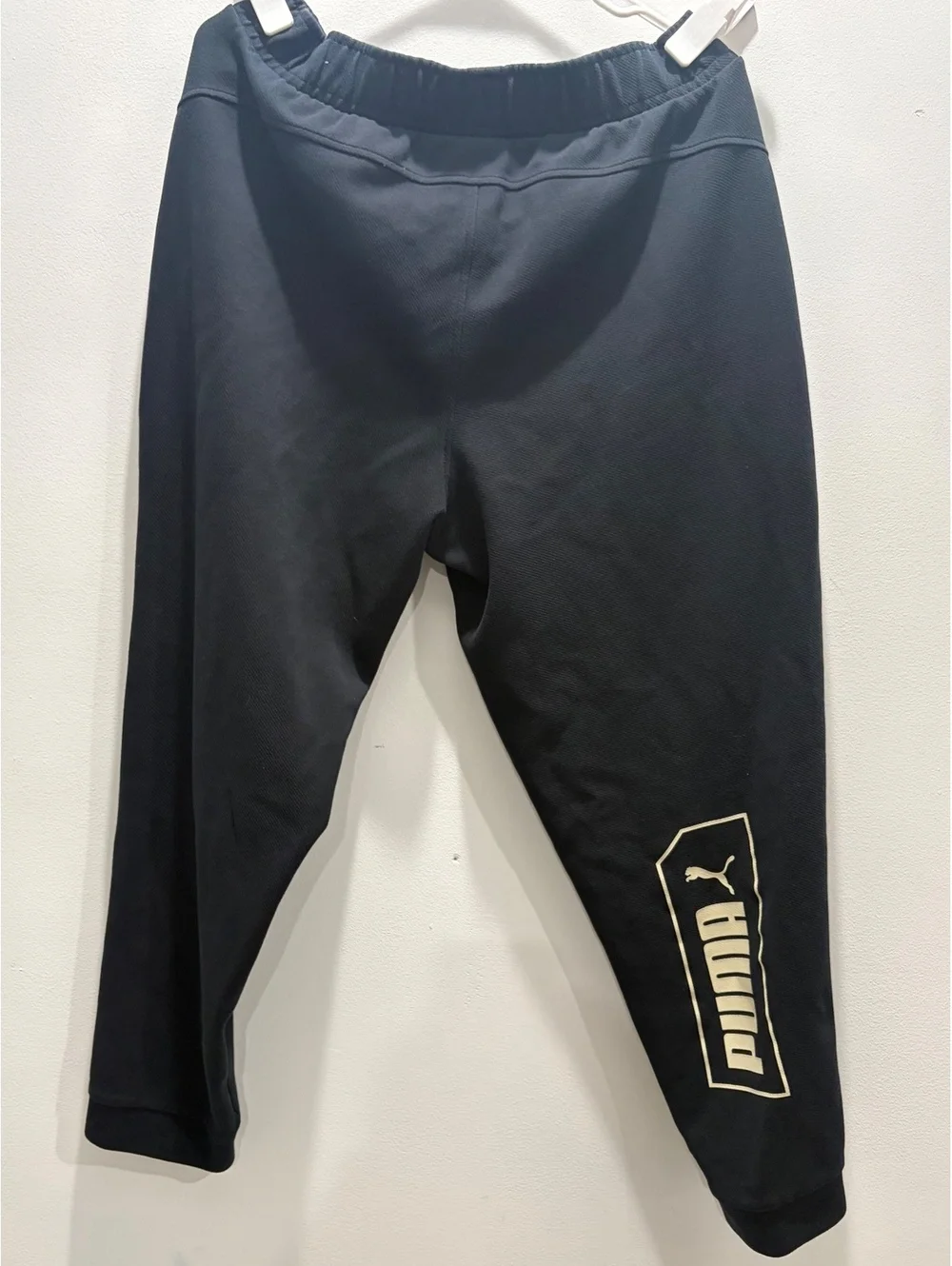 PUMA Men's Fleece Jogger Sweatpants Black Size XL Drawstring Waist